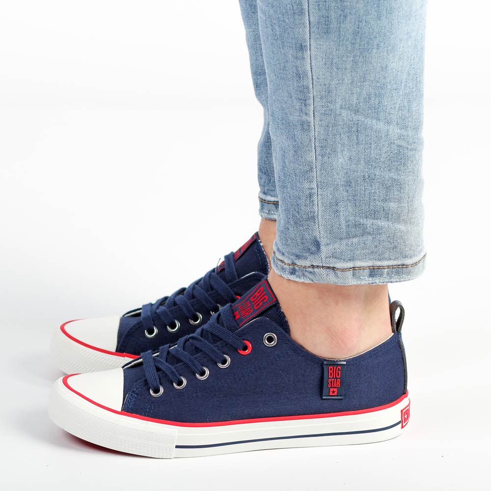 Big Star Granatowe trampki damskie JJ274121