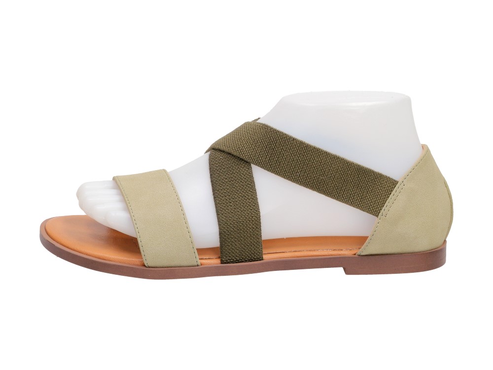 Sergio Leone Sandały damskie SK061 KHAKI -