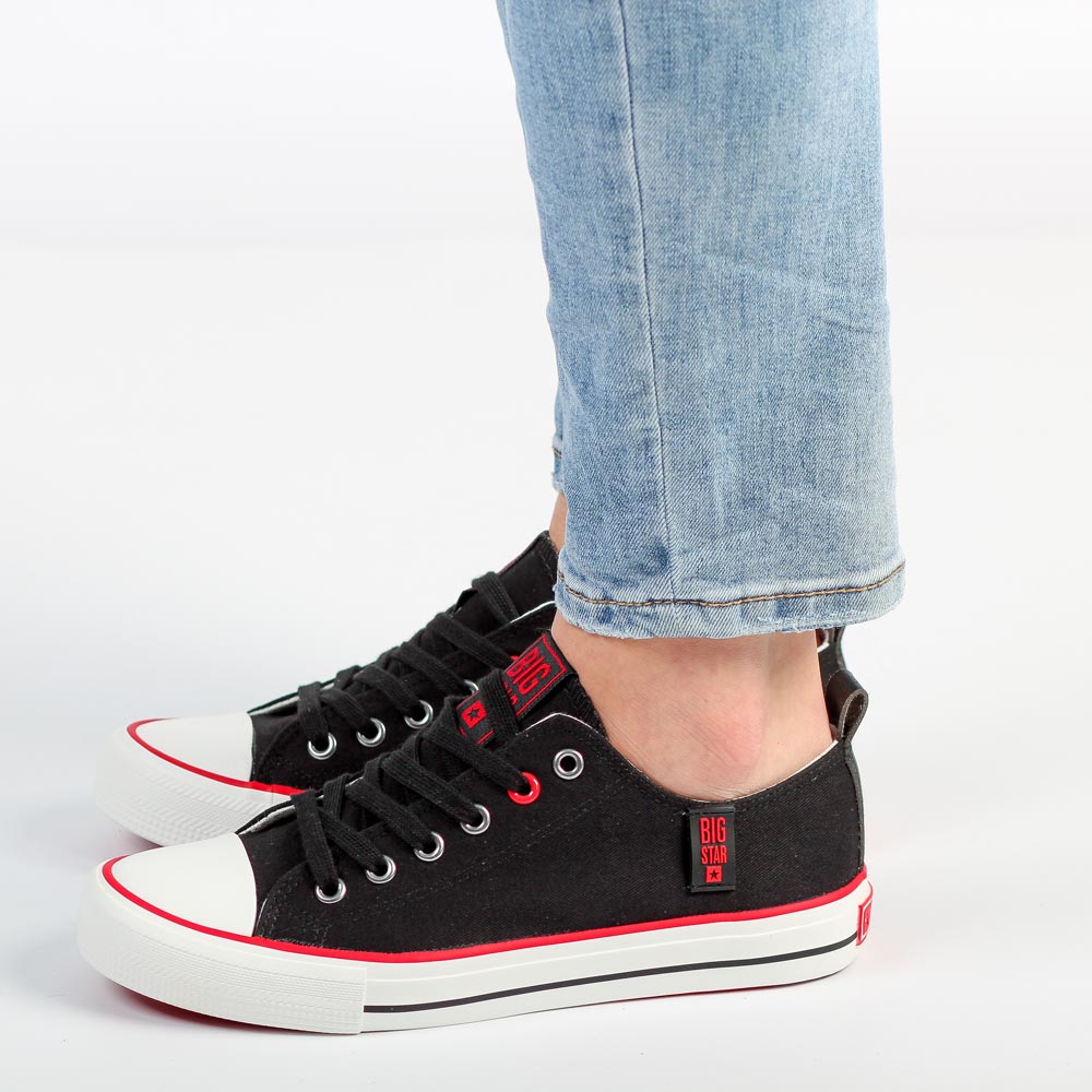 Big Star Czarne trampki damskie JJ274122