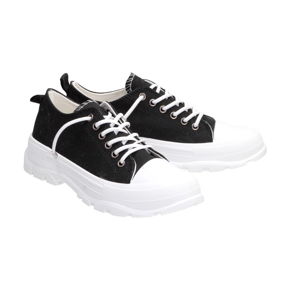 Sabatina Czarne trampki damskie SABATINA 062 GRUBY SPÓD - Sabatina