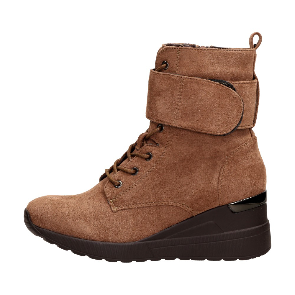 Jezzi Botki damskie 2131-3 KOTURNA KHAKI -
