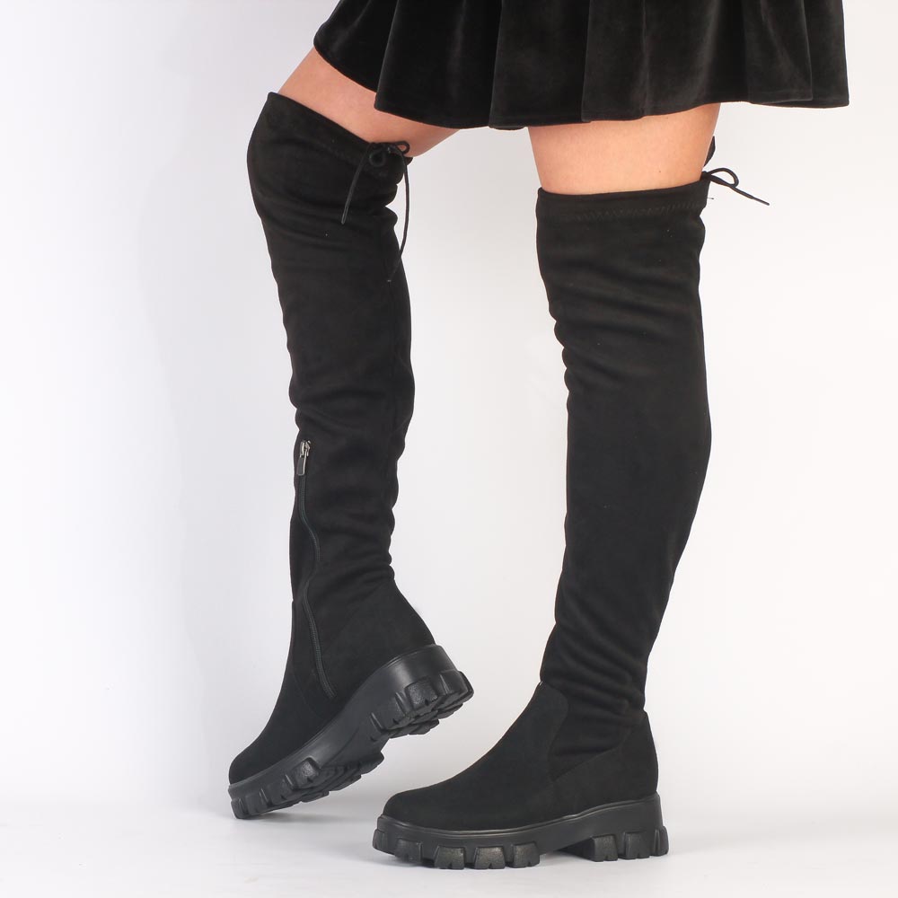 Navy dot Czarne kozaki damskie NAVY DOT 53001 TRAPER - Navy dot