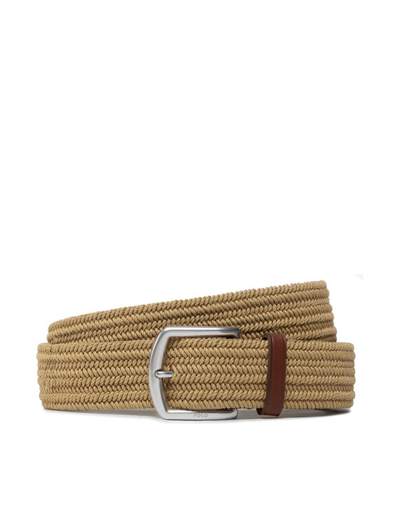 Ralph Lauren Polo Pasek Męski 35Mm Braid Stretch 405666041004 Brązowy