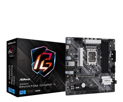 ASRock Z690 Phantom Gaming 4 Płyta główna - Intel Z690 - Intel LGA1700 socket - DDR4 RAM - ATX 90-MXBHJ0-A0UAYZ