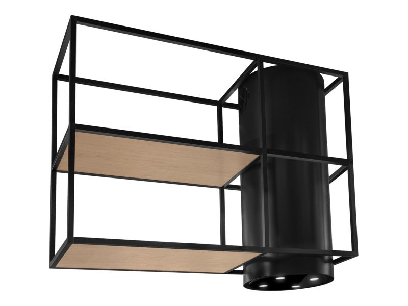 Zdjęcia - Okap Nortberg  wyspowy Tubo Cage Asymmetric Wood Black Matt 120 cm 