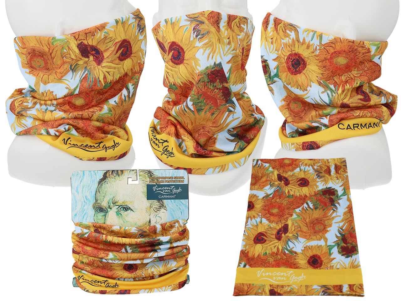 Komin/chusta - V. Van Gogh. Słoneczniki - alternatywa maseczki (CARMANI)