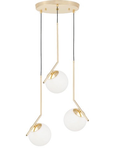 Lumina Deco Deco NOWOCZESNA POTRÓJNA LAMPA WISZĄCA ZŁOTA SORENTO LDP 1215-150-3 (WT+GD)