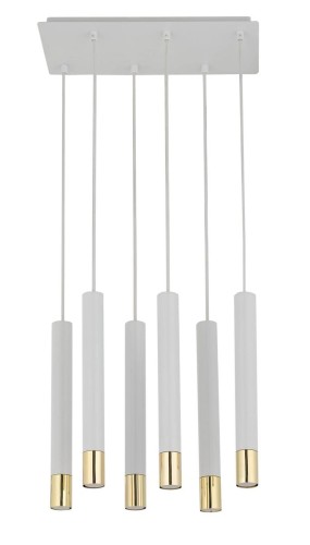 Sigma Sopel Grand lampa wisząca 6-punktowa biała/złota 33390