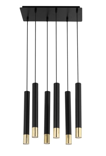 Sigma Sopel Grand lampa wisząca 6-punktowa czarna/złota 33397