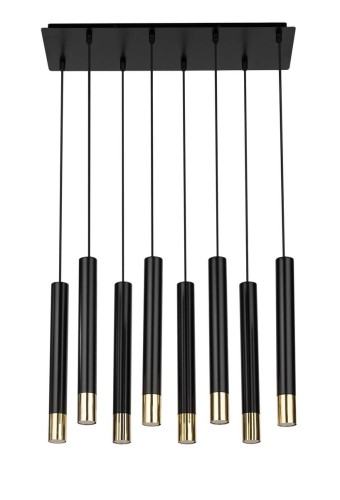 Sigma Sopel Grand lampa wisząca 8-punktowa czarna/złota 33398