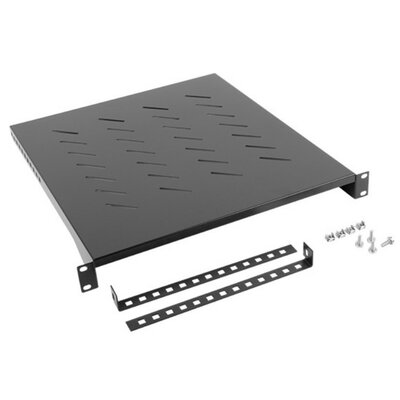 Lanberg Półka do szaf 19" 800mm czarna 1U/483x500mm udźwig do 25kg montaż 4-punktowy AK-1005-B