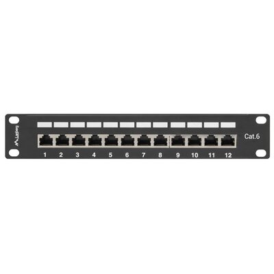 LANBERG Patch Panel 12 Port 1U 10 cali kategoria 6 ekranowany czarny (PPF6-9012-B)