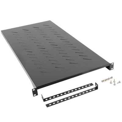 Lanberg Półka do szaf 19" 1200mm czarna 1U/483x900mm udźwig do 25kg montaż 4-punktowy AK-1013-B
