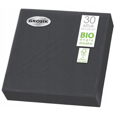 Grosik Serwetki A30 Czarne 33X33 0440