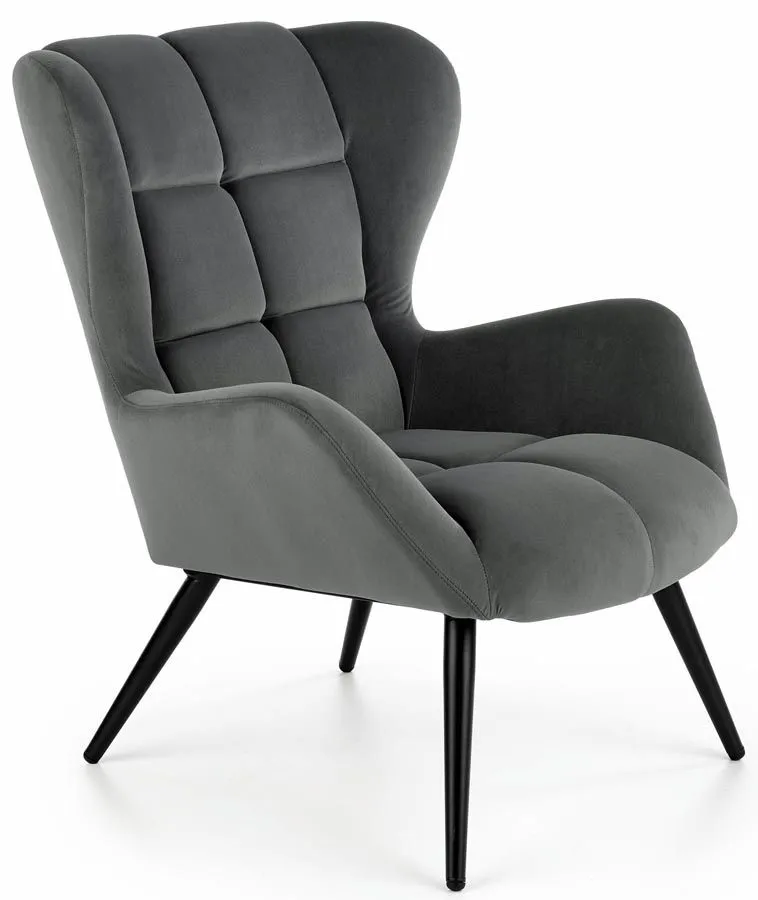 Popielaty fotel uszak N5-M33