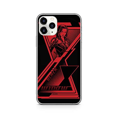 ERT GROUP etui na telefon Apple Iphone 11 PRO, case oryginalny i oficjalnie licencjonowany przez Marvel, wzór Czarna Wdowa 003, optymalnie dopasowane, plecki z TPU częściowo przeźroczyste