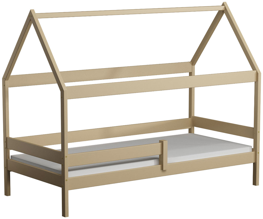 Drewniane łóżko w stylu skandynawskim wanilia Petit 3X 180x90 cm