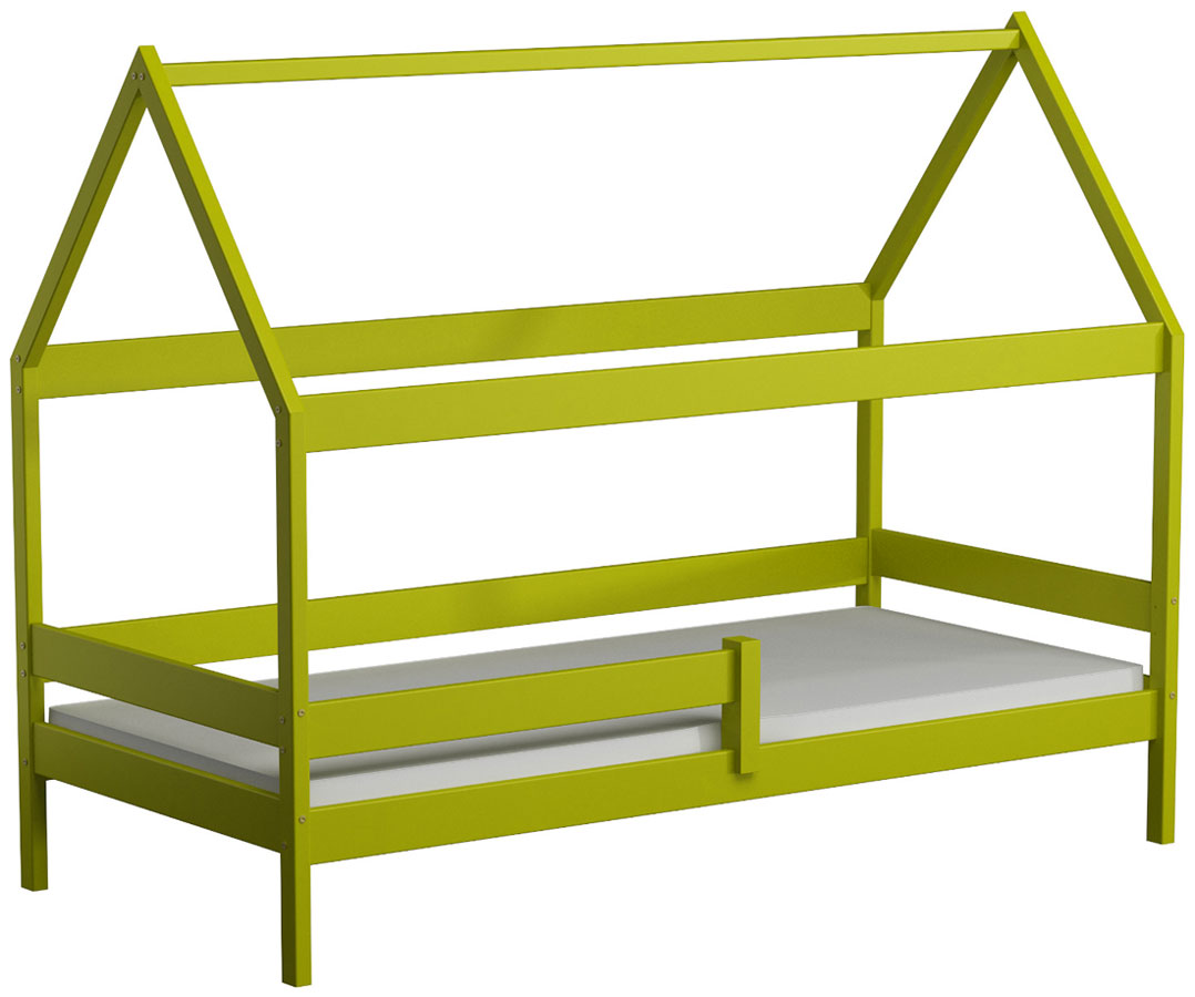 Zielone łóżko przypominające domek Petit 3X 190x80 cm