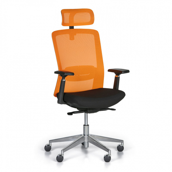 B2B Partner Krzesło biurowe BACK, pomarańczowe/czarne 907002