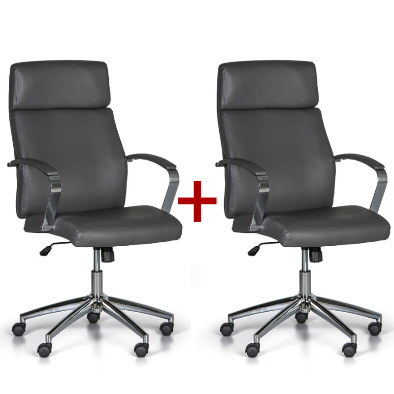 B2B Partner Krzesło biurowe HOLT 1+1 GRATIS, szare 907017
