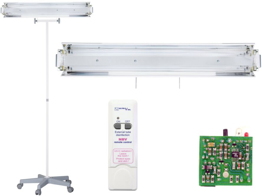 Ultra-viol Sp.j NBV-2x30PL RC lampa bakteriobójcza bezpośredniego działania mobilna z licznikiem L i pilotem NBV 2x30 PL RC