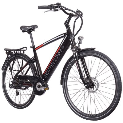 Rower elektryczny BOTTECCHIA E-City Man M20 28 cali męski Czarno-czerwony