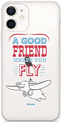 ERT GROUP etui na telefon Apple Iphone 12 Mini, case oryginalny i oficjalnie licencjonowany przez Disney, wzór Dumbo 004, optymalnie dopasowane, plecki z TPU cześciowo przeźroczyste