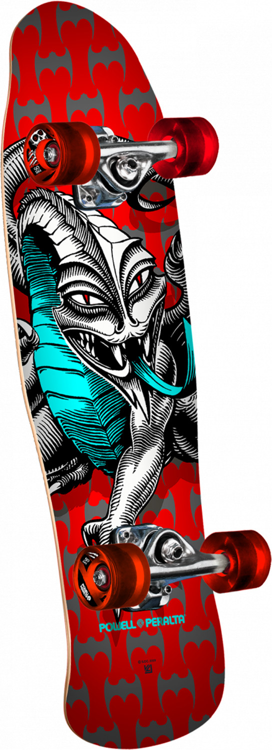 Фото - Скейтборд CAB cruiser POWELL PERALTA MINI  DRAGON ASSEMBLY RED BIRCH COMPLETE 