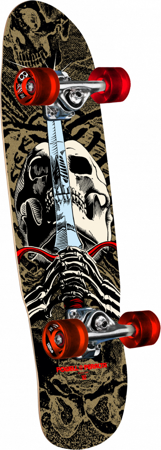 Фото - Скейтборд A&D cruiser POWELL PERALTA MINI SKULL AND SWORD GOLD BIRCH COMPLETE 