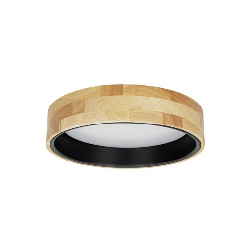 Italux Lampa sufitowa plafon okrągły CAMPELO LED 20W śr. 35cm Drewno PLF-4350-20W-WD-BK-4K