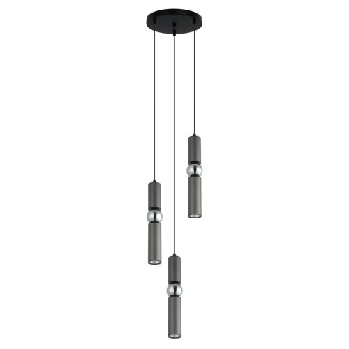 Italux Ekskluzywna lampa wisząca ISIDORA 3x GU10 wys.131 cm szary PND-14290-3-GR