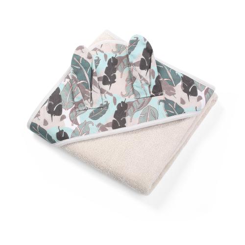 BabyOno Okrycie kąpielowe frotte 100x100cm Bunny Ears grey