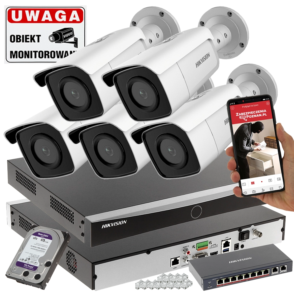 Фото - Комплект відеоспостереження Hikvision Profesjonalne kamery do monitoringu  DS-2CD2T86G2-4I(C) 8M (2.8MM)