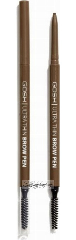 GOSH - Ultra Thin Brow Pencil - Wodoodporna kredka do brwi - 0.09 g - 002 GREYBROWN