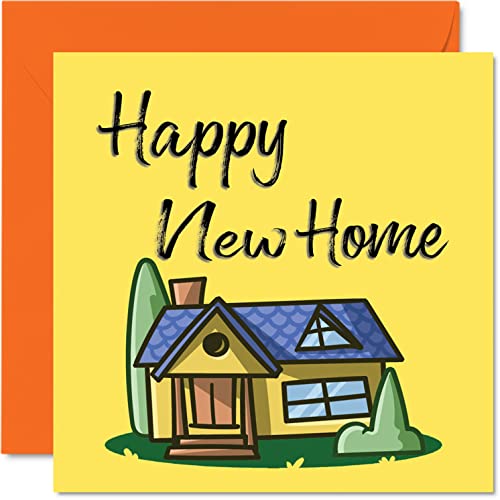 Happy New Home Card Fun - Happy New Home - Congratulations Housewarmations Karty nowego domu, dowcip banter przeprowadzka, 145 mm x 145 mm powitalne kartki z życzeniami dla przyjaciół rodziny