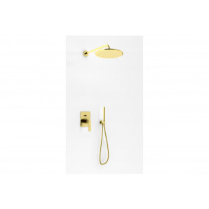 KOHLMAN QW210EGDBR25 zestaw prysznicowy z deszczownicą 25cm i słuchawką GOLD BRUSHED