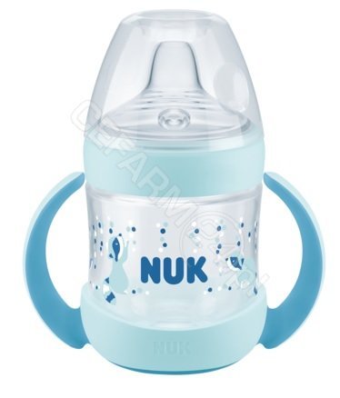 NUK butelka Nature Sense z uchwytami ze wskaźnikiem temperatury 150 ml (niebieska)