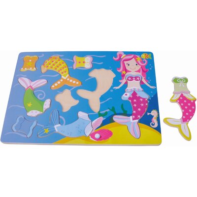 Sun Baby Drewniane puzzle syrenka E01.039.1.1 E01.039.1.1