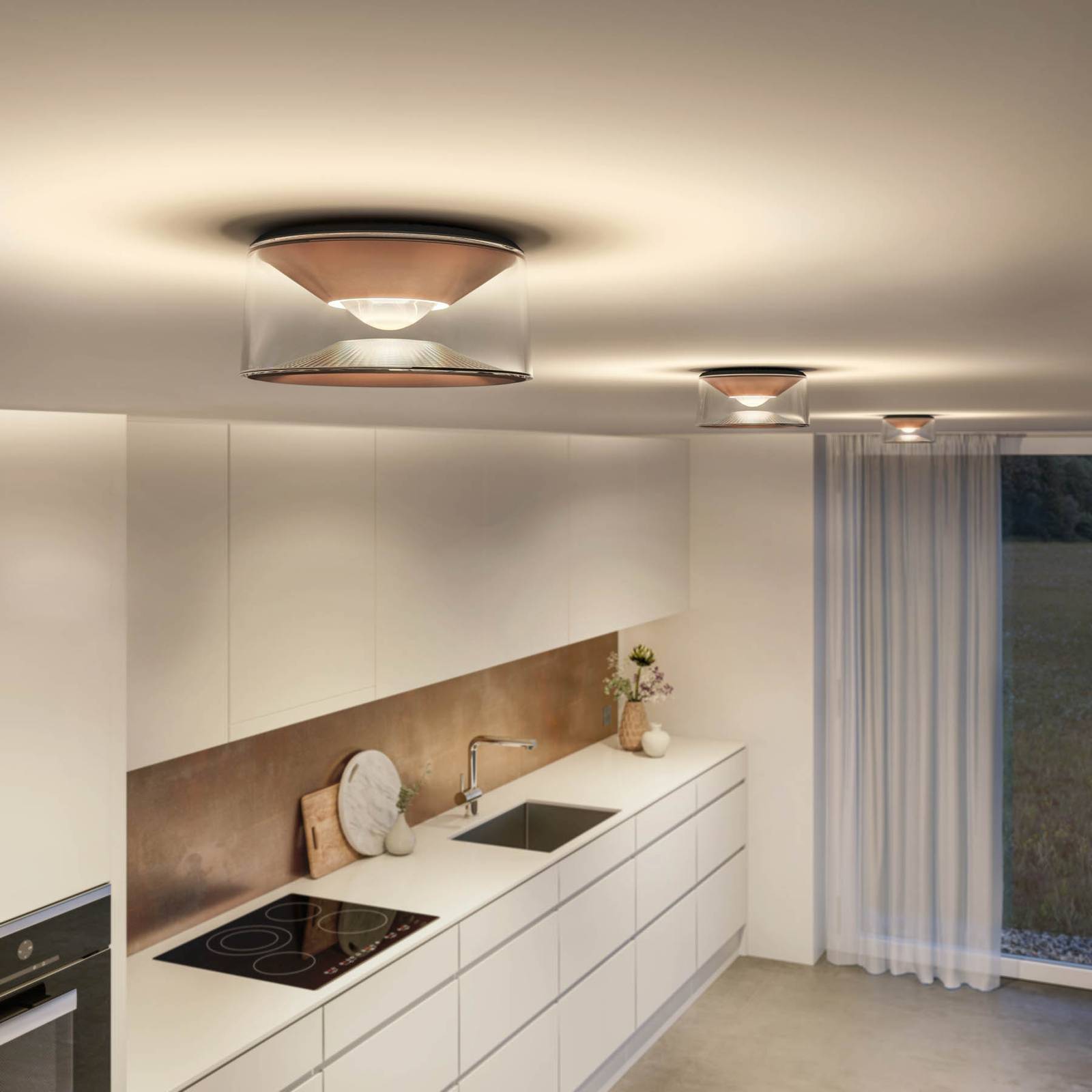 Ribag Vior lampa sufitowa LED różowe złoto 40° 2 700K