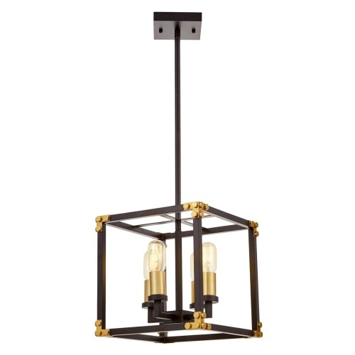 Lumina Deco Deco LAMPA WISZĄCA LOFT CZARNO-MOSIĘŻNA WALDORF W8 LDP 1140-8 (BK+MD)