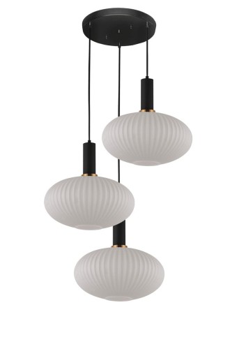 Lumina Deco Deco Flori lampa wisząca 3 biało czarna LDP 1216-3 (WTBK) Deco LDP 1216-3 (WT+BK)