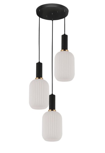 Lumina Deco Deco Rico lampa wisząca 3 biała czarna LDP 1218-3 (WTBK) Deco LDP 1218-3 (WT+BK)