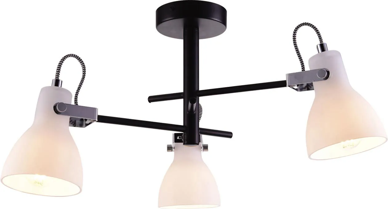 Czarny potrójny loftowy żyrandol - S596 A3-P35