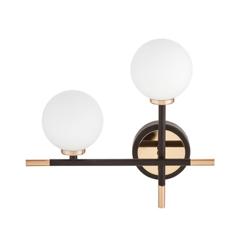 Lumina Deco LAMPA ŚCIENNA KINKIET NOWOCZESNY CZARNO-ZŁOTY MARSIADA NEO LDW 6033N-2 (BK+FGD)