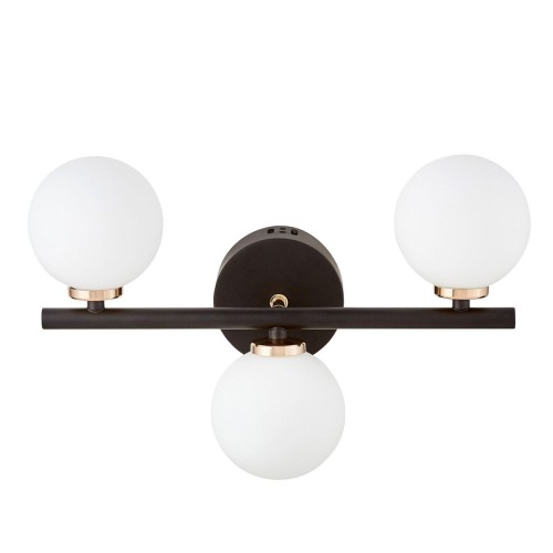 Lumina Deco LAMPA ŚCIENNA KINKIET NOWOCZESNY CZARNO-ZŁOTY MARSIADA W3 LDW 6033-3 (BK+FGD)