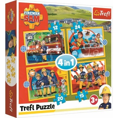 Trefl Puzzle 4w1 Pomocny Strażak Sam