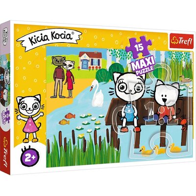 Trefl Puzzle 15 elementów Maxi Kicia Kocia nad jeziorem