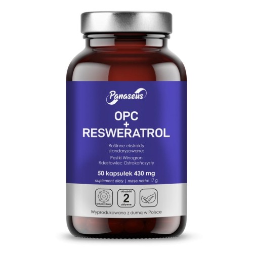 PANASEUS Panaseus OPC + Resweratrol - 50 kap młodość YA8120