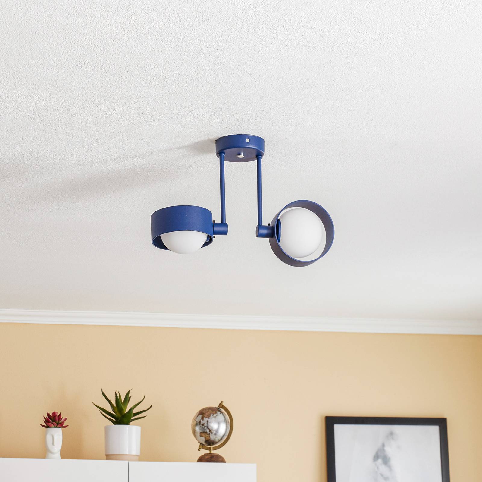 Argon Lampa sufitowa Mado ze stali niebieska, 2-punktowa