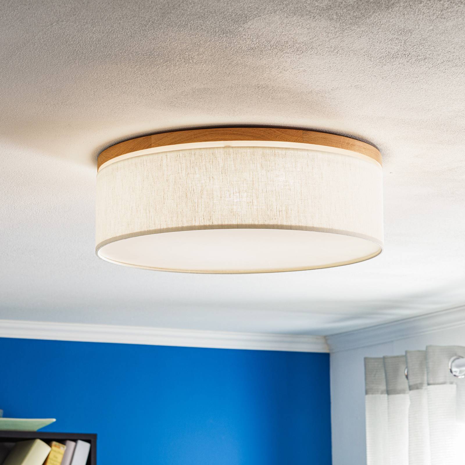 Lampa sufitowa Canvas beżowa, Ø48cm wysokość 16 cm